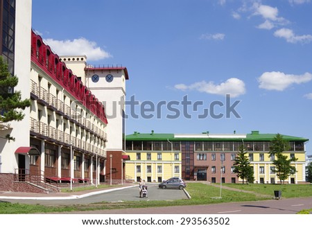 OMSK, RUSSIA - JUNE 12, 2015: Modern architecture,  administrative -office building on  Tukhachevsky quay avenue.