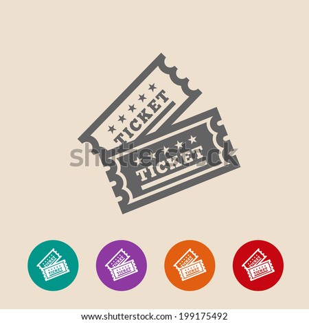 Vector Vintage Ticket Icon on background
