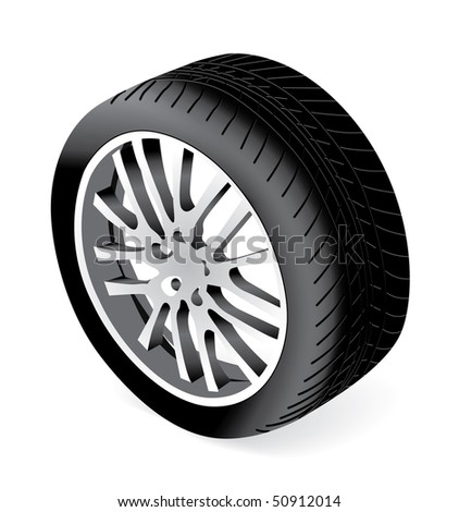 Beautiful Vector Wheel Isolated On White Background - 50912014 ...