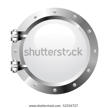 Vector Realistic Metallic Porthole On White Background - 52326727 ...