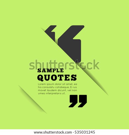 Quote blank template on green background. Vector illustration