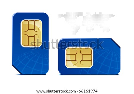 SIM card with globe and map