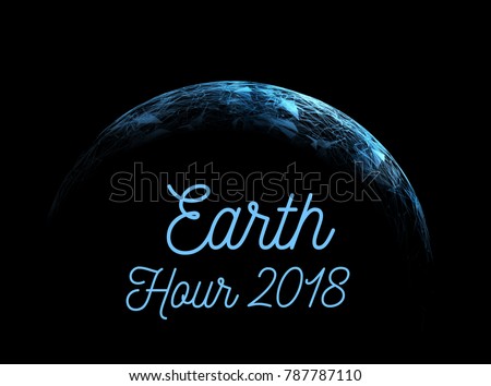 The Earth Hour is an international action calling for the switching off of light for one hour for environmental assistance to planet Earth. Vector illustration