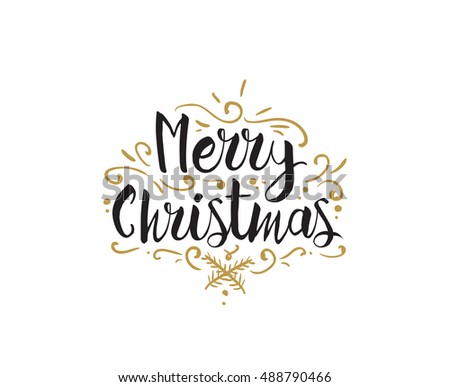 Merry Christmas Text Design. Vector Logo, Typography. Usable As Banner, Greeting Card, Gift