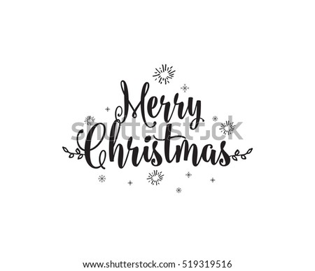 Merry Christmas Text Design. Logo, Typography. Usable As Banner, Greeting Card, Gift Package Etc