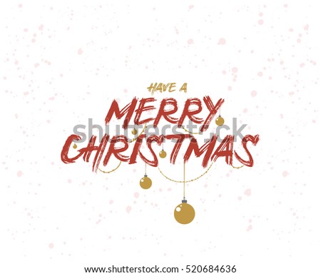 Merry Christmas Text Design. Logo, Typography. Usable As Banner