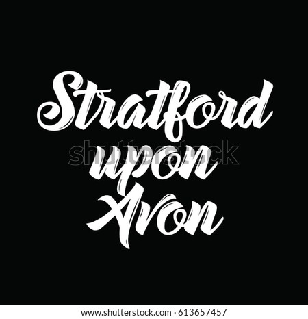 stratford-upon-avon, text design. Vector calligraphy. Typography poster. Usable as background.