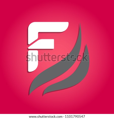 F - capital letter abstract logo design