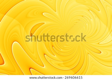 Abstract background - digital painting with abstract curved lines in orange and yellow colors