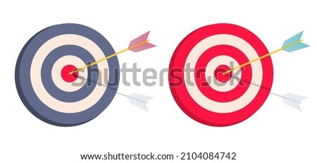 Vector set icons of target with arrow. Vector illustration of target ror bussines.