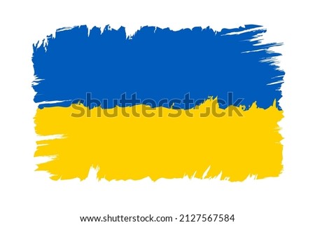 Vector vintage Ukraine flag. Drawing flag of Ukraine in grunge style. Foto d'archivio © 