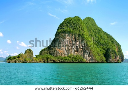Island in the middle of the sea in Thailand