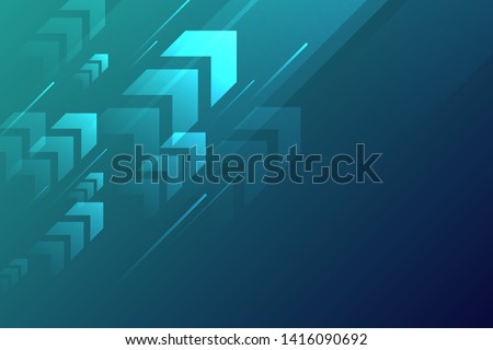 Arrow up with speed line on blue background copy space technology speed development concept