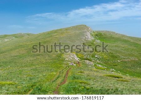 Ideal place for hiking - Chatyr-Dah mountainous massif in Crimea, Ukraine.