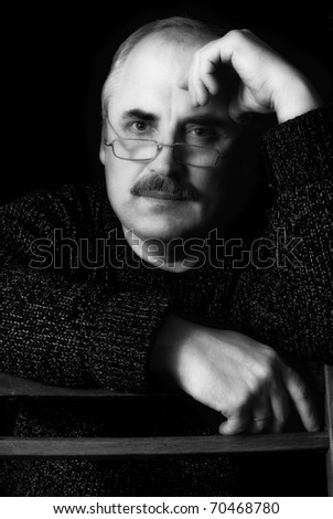Portrait of a Caucasian man with calm look.
