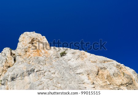 Sheer cliff on a Cat Mountain (composite monument of nature near Simeaz, Crimea, Ukraine)