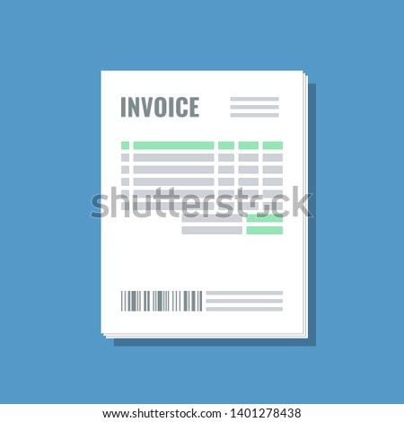 invoices paper stack with bar code