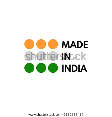 made in india, vector logo with indian flag painted circles