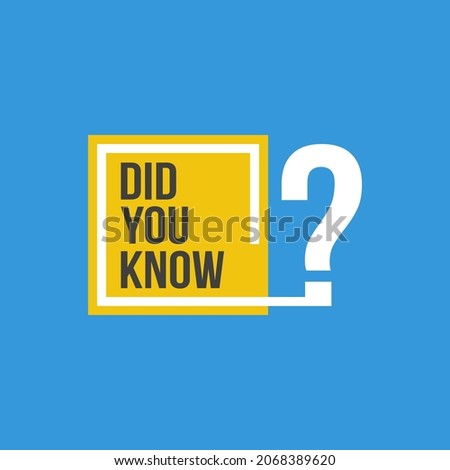 did you know text with big question mark, flat vector infographic for social media or web banner template