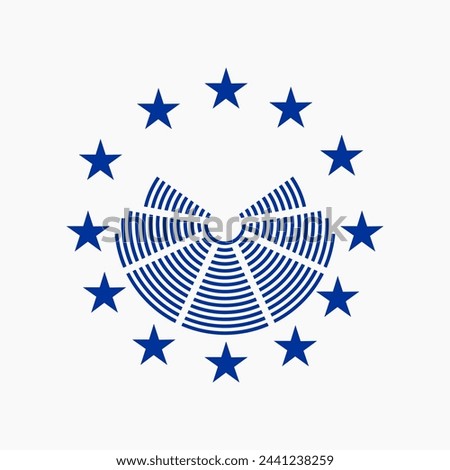 european parliament symbol and stars, european elections vector poster