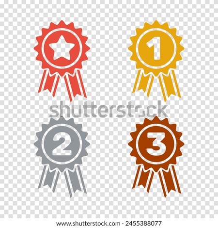 grand-prix 1st 2nd 3rd place awards, flat solid vector set