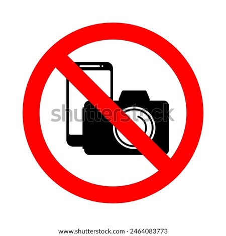 photo video recording allowed, digital camera and mobile phone in red circle pictogram, round vector icon