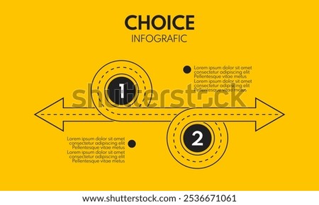 road line with ring 2 different exits, vector infographics template