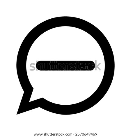 minus sign round speech bubble outline vector icon