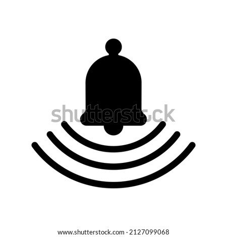 Silhouette bell with audible alert as alarm and notification, bell icon for ringing and reminder, social media and signal. Isolated on a white background. Vector graphics