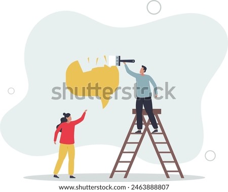 delete or remove opponent opinion, government and politics .flat vector illustration.