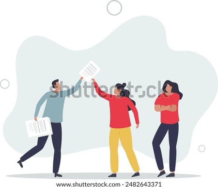 Work delegation, manager distribute work assignment to team member colleagues, assign tasks, job or project to staff responsibility concept.flat design.illustration with people.