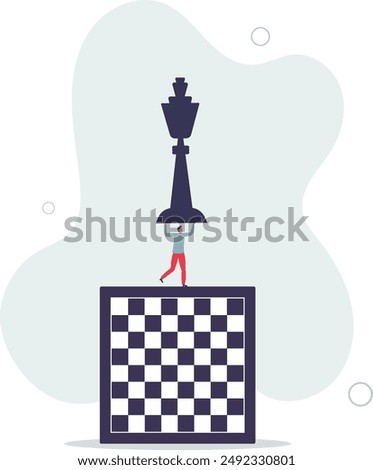 People hobbies and favorite activities.man holding a chess king in his hand, concept of board games and logic.flat design.illustration with people.