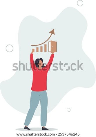 Business success secret, idea to growing business and achieve target concept.flat characters.