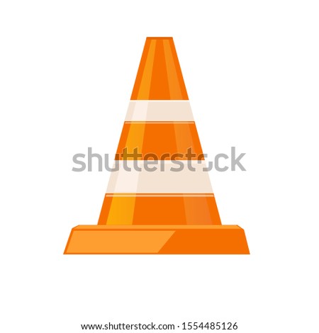 traffic cone. Sign used to provide safe traffic during road construction