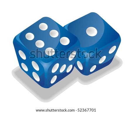 Two Blue Vector Dice - 52367701 : Shutterstock