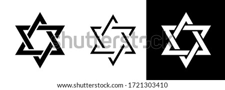 «Magen David» (The Shield of David, or The Star of David, or The Seal of Solomon), the Jewish Hexagram. Traditional Hebrew sign and one of the main symbols of Israel, Judaism and Jewish identity. Сток-фото © 