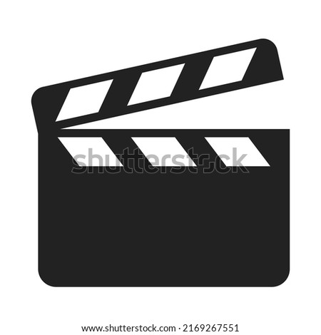 The flapping board icon. One of the installed web icons. A movie board. Vector illustration isolated on a white background