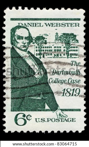 USA - CIRCA 1969 : A stamp printed in the USA shows Daniel Webster, The Dartmouth College Case 1819, circa 1969