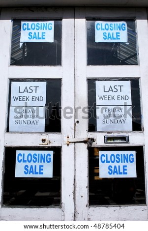 Door of company which closing down