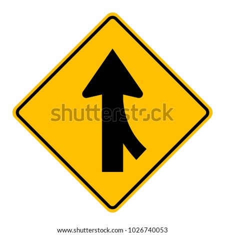 Warning traffic sign,Traffic merges from the right
