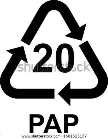 Paper recycling symbol PAP 20 . Сток-фото © 