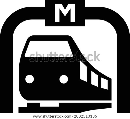 Metro icon in flat style. Train subway vector illustration.