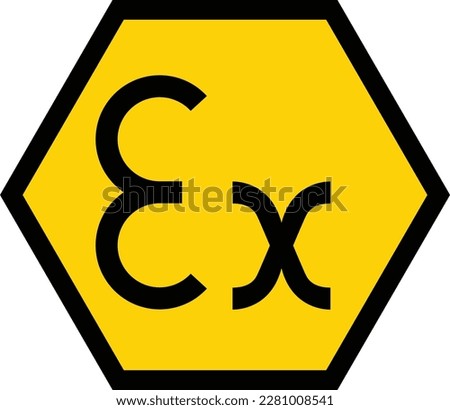 ATEX symbol, devices for use in potentially explosive atmosphere symbol.