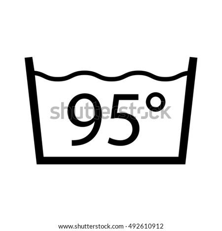 wash below or at ninety-five degrees Icon,  wash temperature icon vector