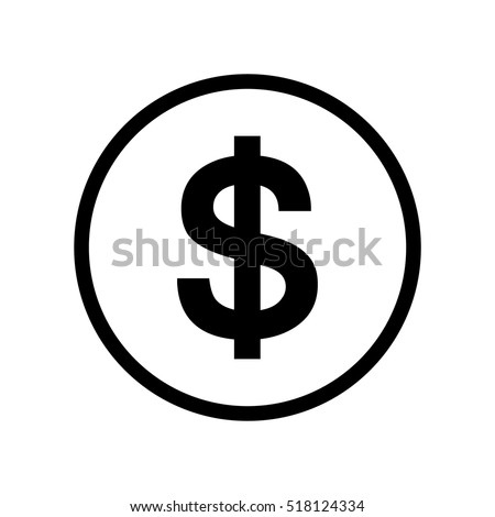 Dollar sign icon in a black circle.