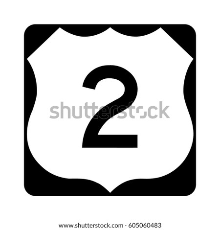 US route 2,  white background