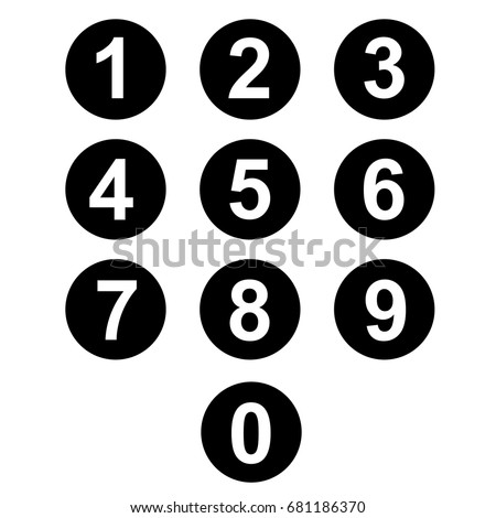 Number Icons circle separate use