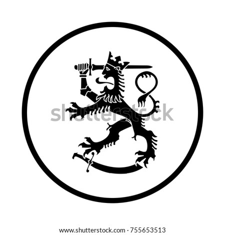 Finland animal symbol in the circle