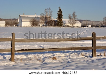 Historic Dairy Barn at Creamer's Field during Winter - Fairbanks, Alaska