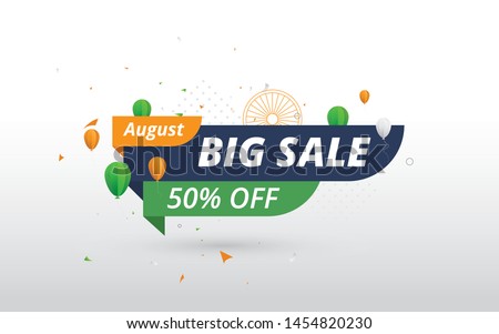 Big Sale Banner Design for Indian Independence Day Celebration with 50% Discount Tag 
